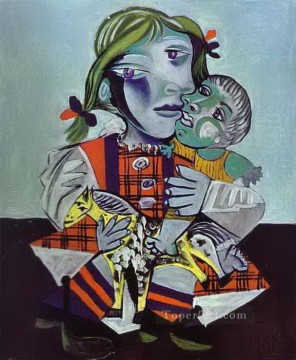 Hija de Maya Picasso con una muñeca cubismo de 1938 Pablo Picasso Pinturas al óleo